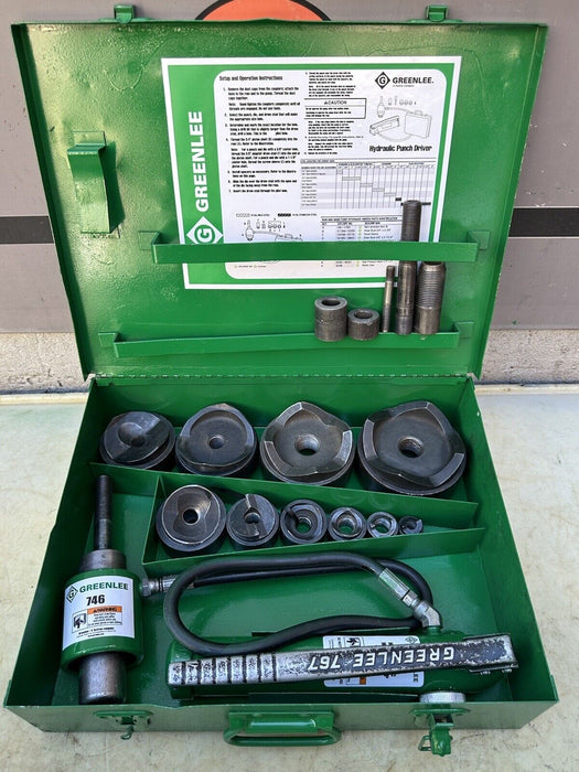 Greenlee 7310 1/2 to 4 inch Hydraulic Knock Out Punch & Die Set Nice 5/29 #3