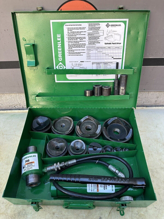 Greenlee 7310 1/2 to 4 inch Hydraulic Knock Out Punch & Die Set Nice 5/29 #4