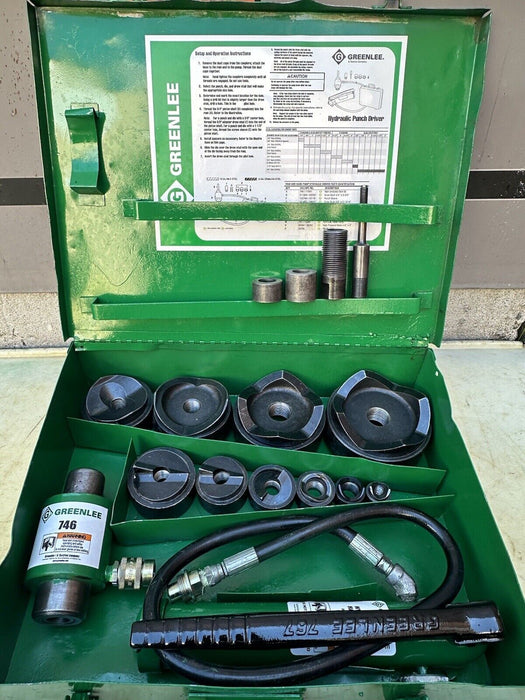 Greenlee 7310 1/2 to 4 inch Hydraulic Knock Out Punch & Die Set Nice 5/29 #8
