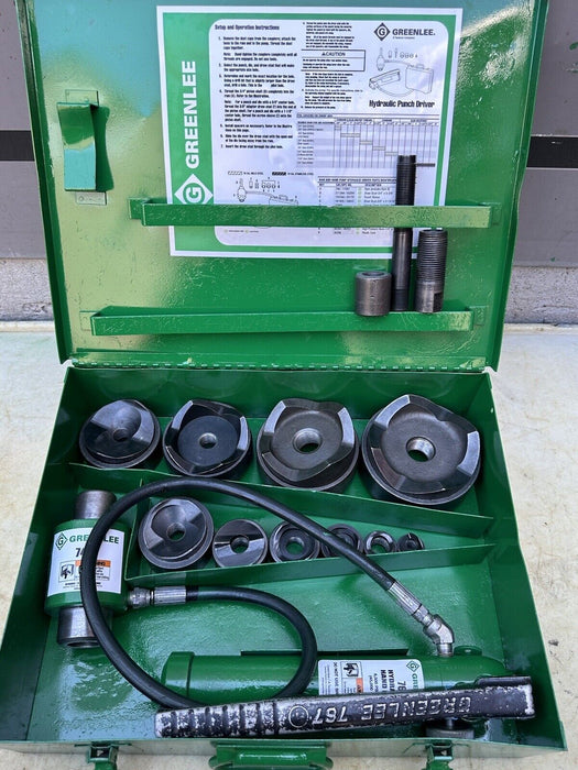 Greenlee 7310 1/2 to 4 inch Hydraulic Knock Out Punch & Die Set Nice 5/29 #9