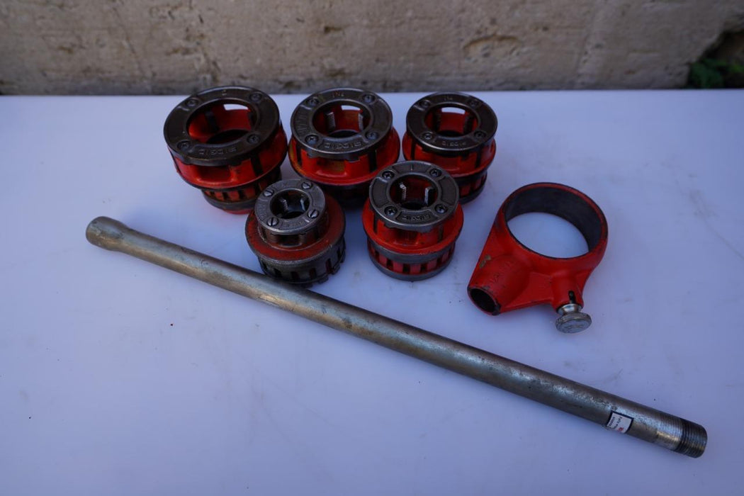 Ridgid 12-R Die Set Pipe Threader Treading Machine 3/4 to 2 inch Great Shape #8