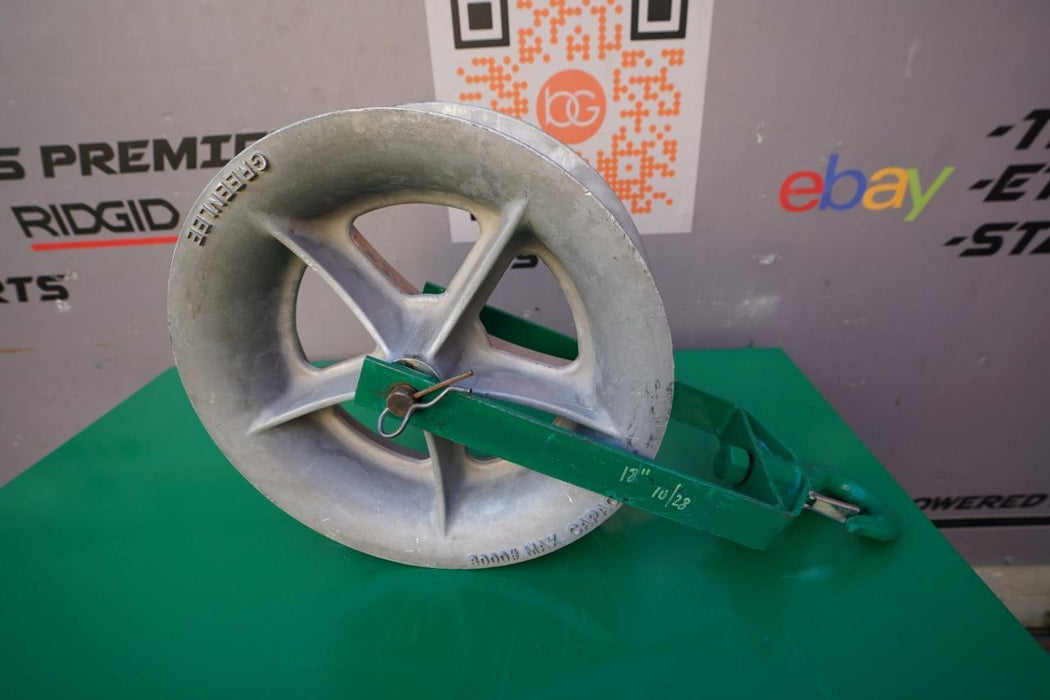 Greenlee 8018 8000 lbs Sheave 18 inch for Tugger Puller Great Shape
