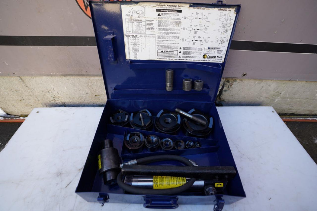 Current Tools Model # 154 1/2"- 4" Hydraulic Knock-Out Punch Die Set Greenlee #7
