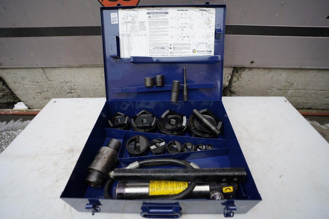 Current Tools Model # 154 1/2"- 4" Hydraulic Knock-Out Punch Die Set Greenlee #8