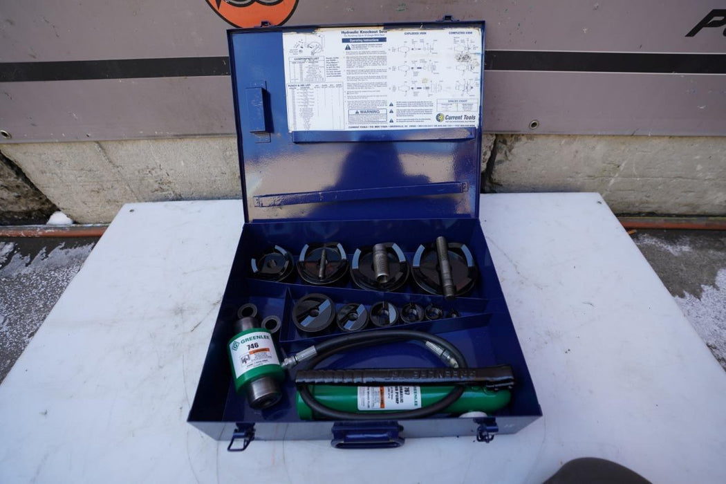 Current Tools Model # 154 1/2"- 4" Hydraulic Knock-Out Punch Die Set Greenlee 18