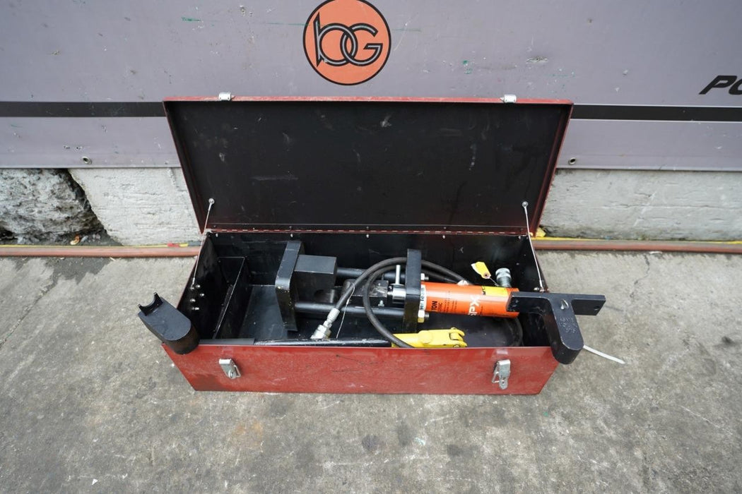Sawyer SPX Guided 15 Ton Bender with Enerpac Pump. Tensile Tester.