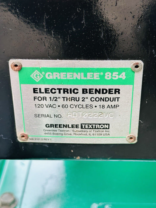 Greenlee 854 Conduit Pipe Bender EMT IMC RIGID 1/2 to 2" Combo EMT / Rigid Shoes