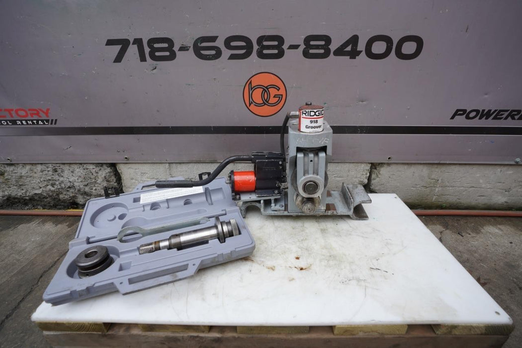 Ridgid 918 Hydraulic Roll Groover 2 to 12 inches for Pipe Threader Works Great.