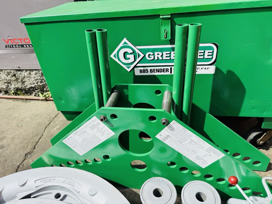 Greenlee 885 Hydraulic Bender 1 1/2 to 5" Rigid Pipe 1802 Bending Table + Pump