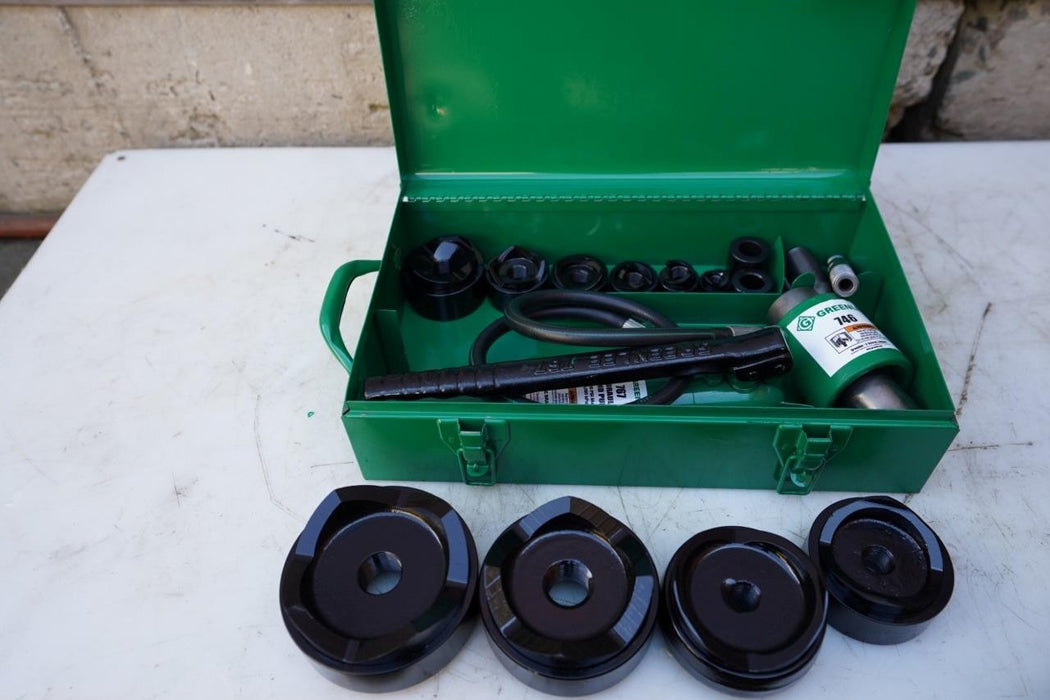 Greenlee 7310 1/2 to 4 inch Hydraulic Knock Out Punch and Die Set. Works Fine #3 f