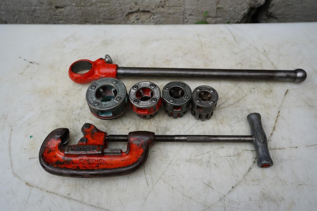 Ridgid 00-R Pipe Threader Die Set 3/8 to 1 Inch Pipe Cutter Great Shape #2