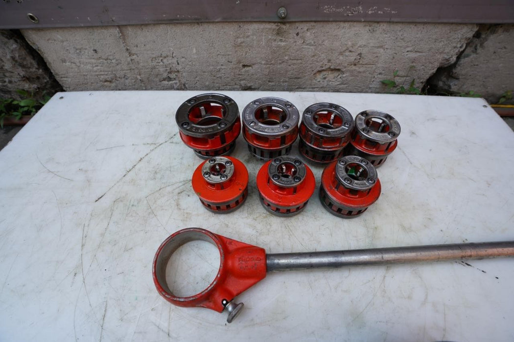 Ridgid 12-R Die Set Pipe Threader Treading Machine 3/8 to 2 inch Great Shape