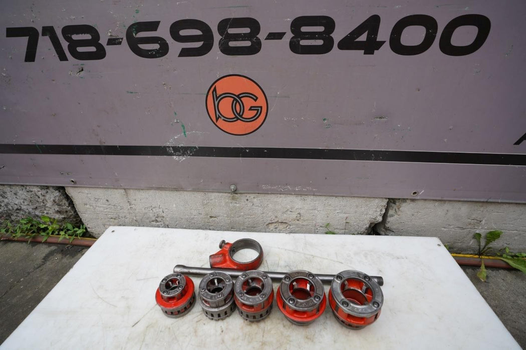Ridgid 12-R Die Set Pipe Threader Treading Machine 3/4 to 2 inch Great Shape #4 bg12
