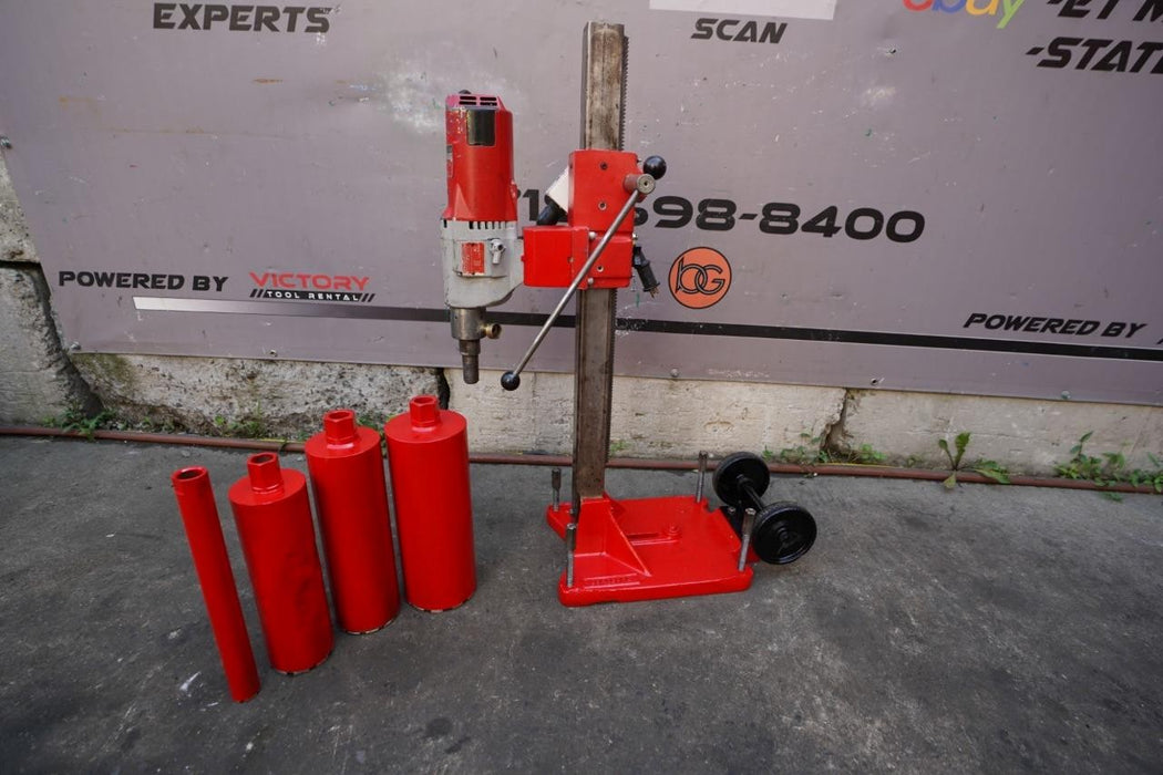 Milwaukee Core Drill Rig with Bits. 1 3/4" 4" 5" 6". Works Fine.