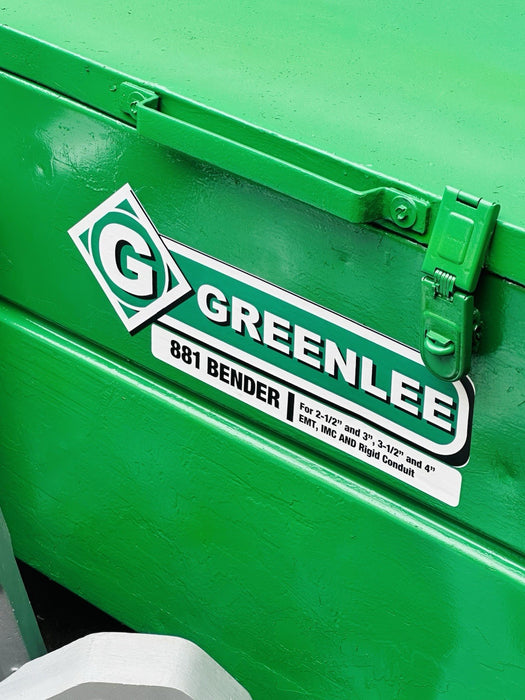 Greenlee 881 2 1/2 - 4 EMT Rigid Conduit Pipe Bender + 1802 Table 1 YR WARRANTY