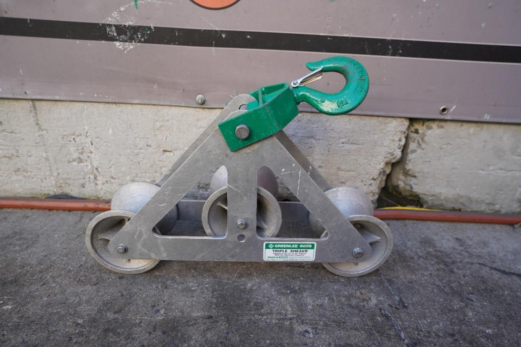 Greenlee 6036 6000 lbs Triple Sheave Wire Pulling Tugger Puller Great Shape #3