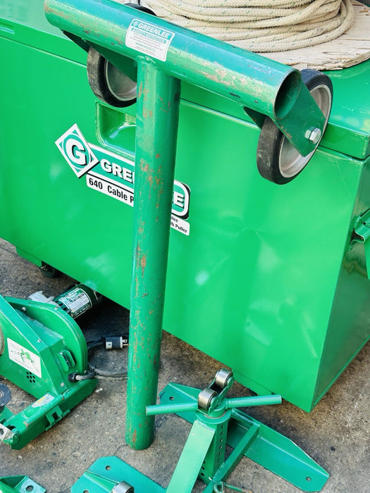 Greenlee 4000 lb 640 Wire Cable Tugger Puller, Late Model + Rope & Wire Stands!!