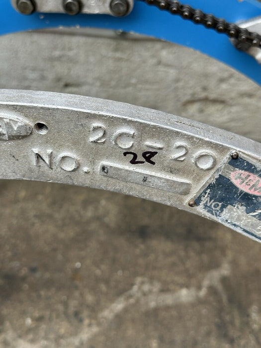 H&M 2C-20 Pipe Beveling Saddle Machine 12 - 20" + Bridge ,  Dogs, Great Shape 28