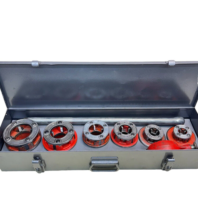 RIDGID 12-R 1/2”- 2” Pipe Threading Threader 6 Die Set Kit & Case