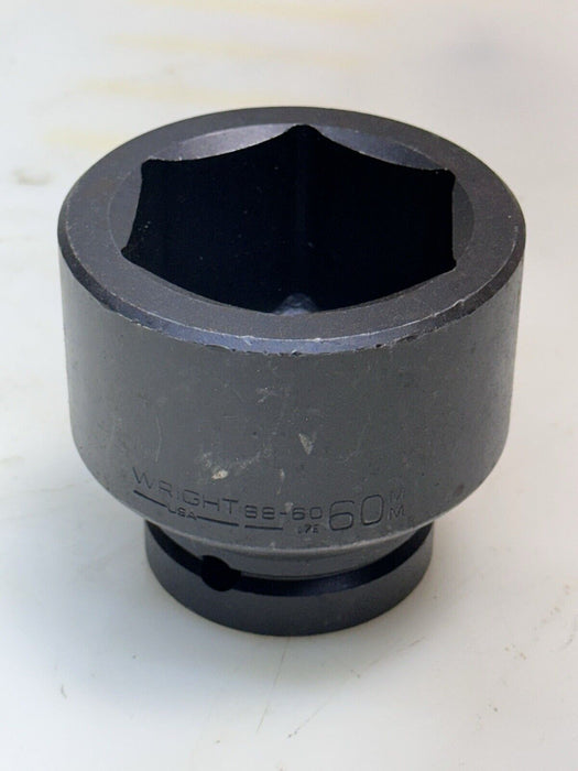 Wright 88-60, 60 mm Standard Impact Socket, 1" Drive, 6 Point #1 NEW