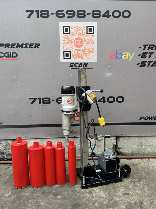 Husqvarna Target Concrete Diamond Core Drill Rig, B&D 2 Speed HD Motor + 5 Bits