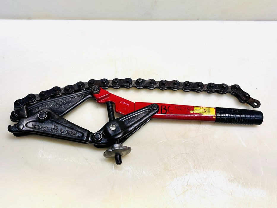 Wheeler Rex 4906 Ratchet Soil Pipe Cutter Chain - 1-1/2" to 6". Great Shape #2