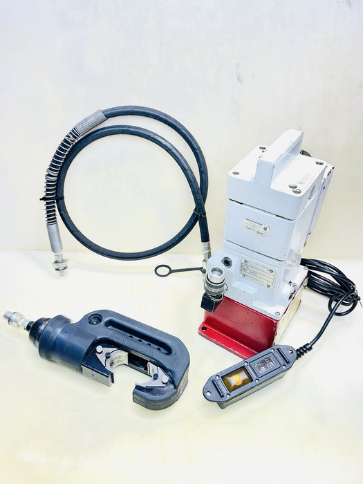 BURNDY EPP10 MODEL E HYDRAULIC PUMP W/ BURNDY Y46C Crimper + HOSE 15 TON SET