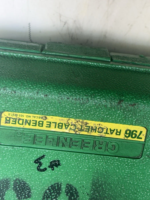 Greenlee 796 manual Cable Ratchet Bender Assembly with Ratchet Extension case #3