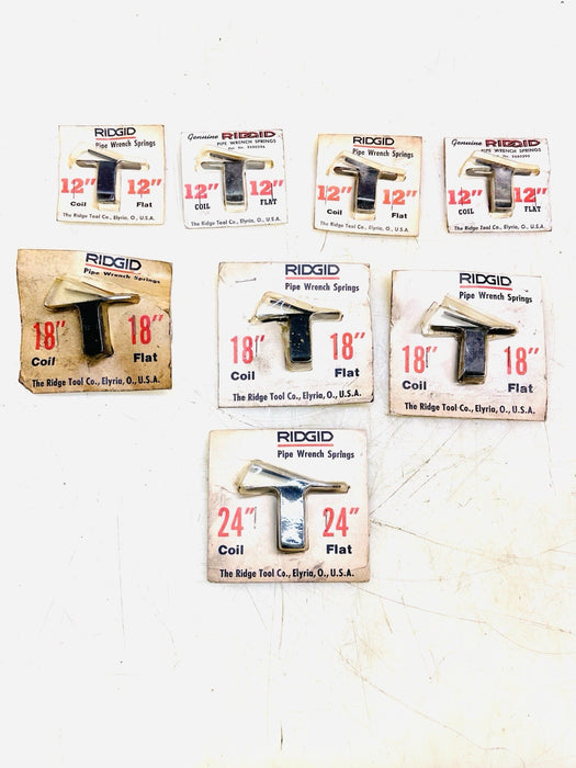 Ridgid Pipe Wrench Springs 24 , 18 , 12, Flat & Coil NOS Quality Of 8