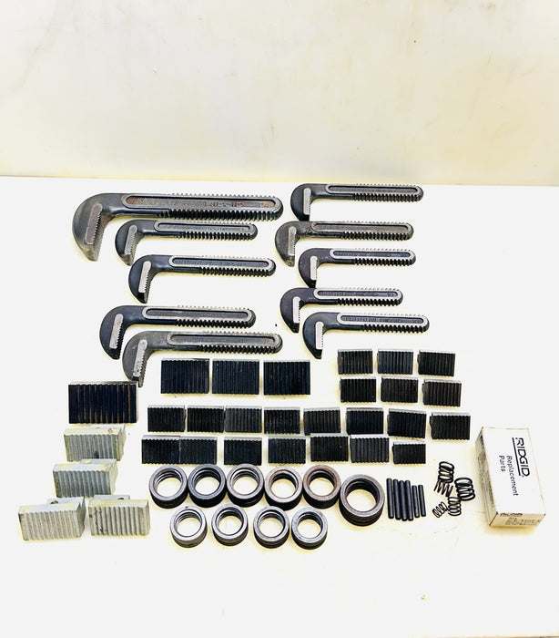 Lot Of Genuine Ridgid Jaw Hook , Heel Jaw, Pins Etc For 24, 12, 10, Pipe Wrench