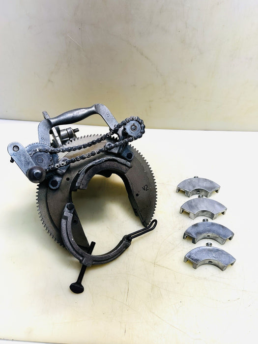 Mathey Dearman Pipe Beveling Machine Mode MS Beveler 1-1/2 to 4 W/ Inserts #V2