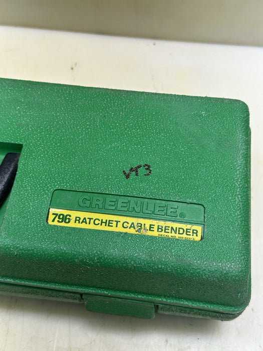 Greenlee 796 manual Cable Ratchet Bender Assembly with Ratchet Extension VT3