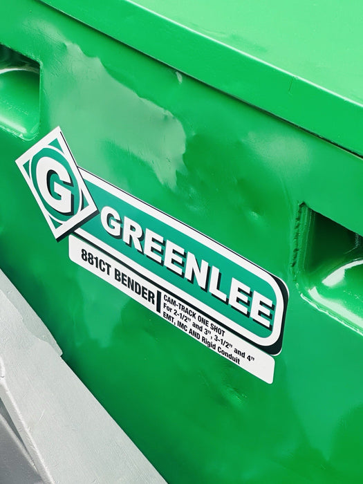 Greenlee 881CT Cam Track Bender 2.5”-4” Rigid EMT Hyd Pump 1813 Table + WARRANTY