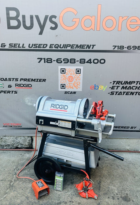 Ridgid 1224 Pipe Threader Threading Machine 1/2” to 4” Threader Complete WOW✅🔥 bg465