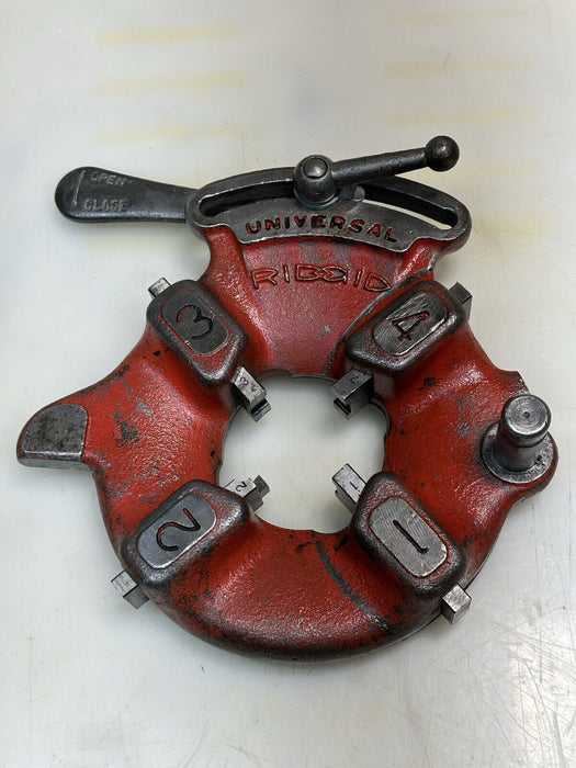 RIDGID UNIVERSAL QUICK OPENING RIGHT HAND DIE HEAD + GROOVING DIES FOR 300 535