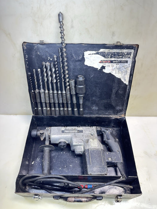 BLACK & DECKER PROFESSIONAL MACHO HD ROTARY HAMMER DRILL + 11 Bits Model 5043-09