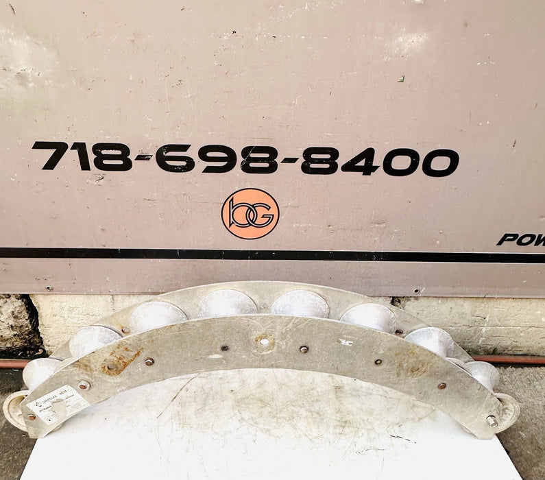 Greenlee 4036 36" radius right angle conveyor sheave, w/ 8 Sheave Wheels