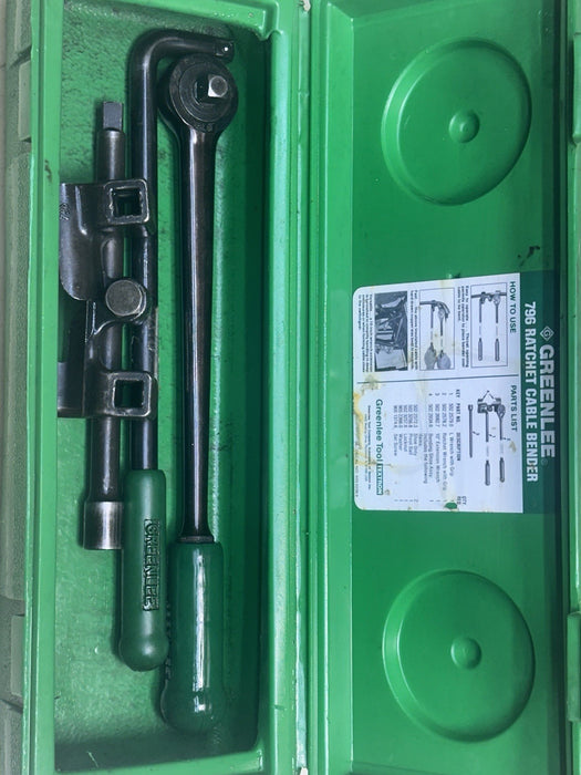 Greenlee 796 manual Cable Ratchet Bender Assembly with Ratchet Extension case #2