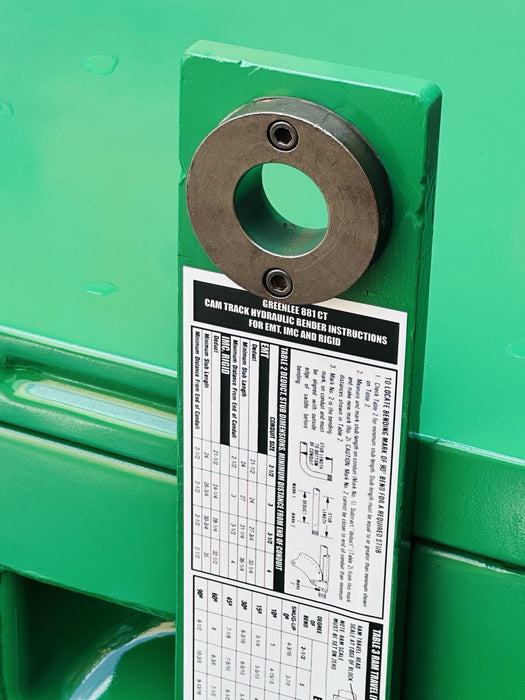 Greenlee 881CT Cam Track Bender 2.5”-4” Rigid EMT 960 Pump 1813 Table “WARRANTY”