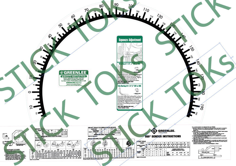 Greenlee replica 555 decal set