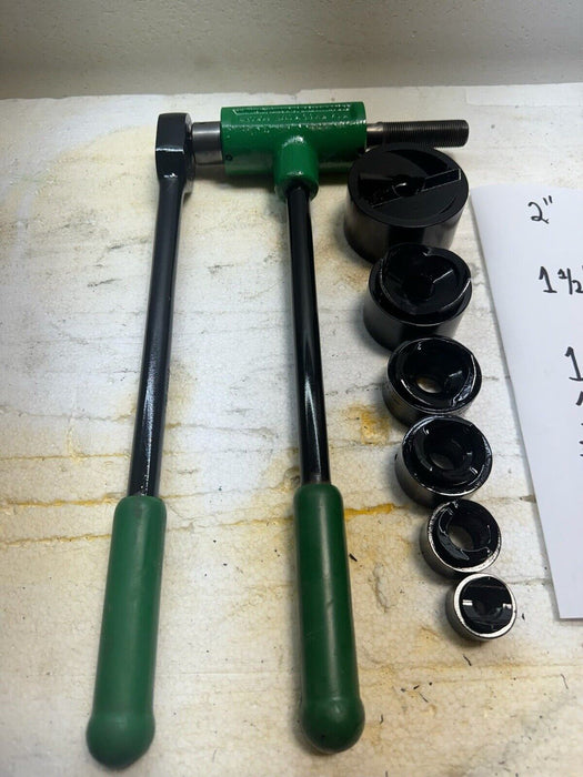 Greenlee Ratcheting Knockout Punch Driver Set 1/2" to 2" Conduit 1806 et2