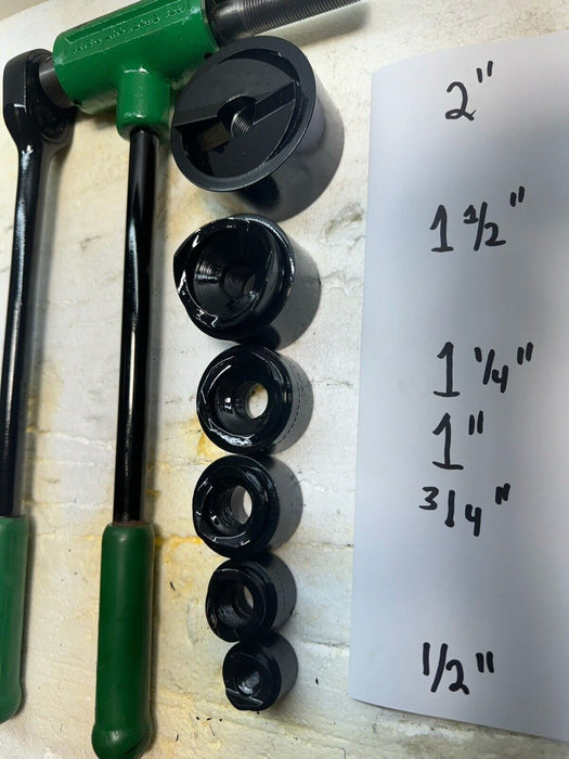 Greenlee Ratcheting Knockout Punch Driver Set 1/2" to 2" Conduit 1806 et2