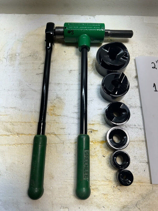 Greenlee Ratcheting Knockout Punch Driver Set 1/2" to 2" Conduit 1806