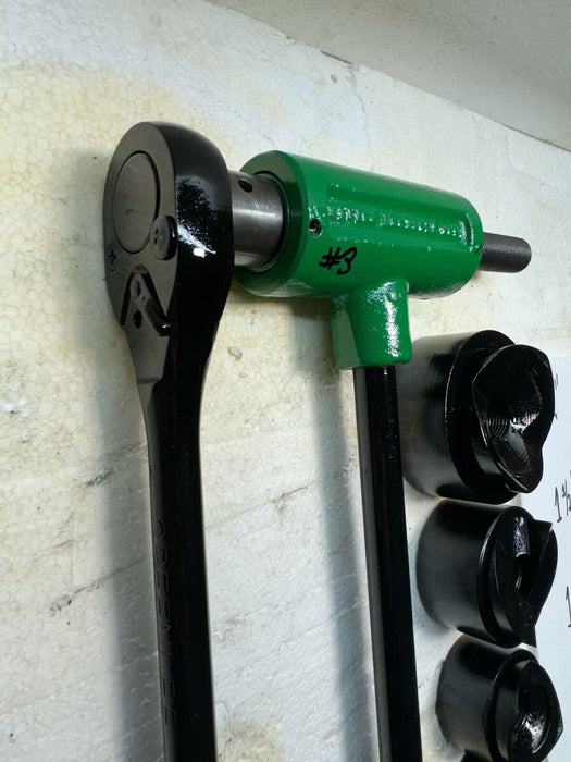 Greenlee Ratcheting Knockout Punch Driver Set 1/2" to 2" Conduit 1806