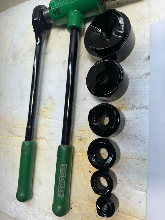 Greenlee Ratcheting Knockout Punch Driver Set 1/2" to 2" Conduit 1806