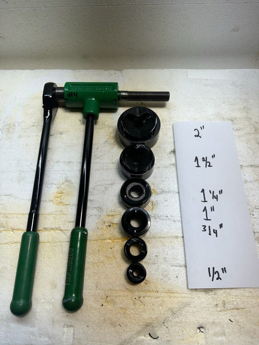 Greenlee Ratcheting Knockout Punch Driver Set 1/2" to 2" Conduit 1806 et