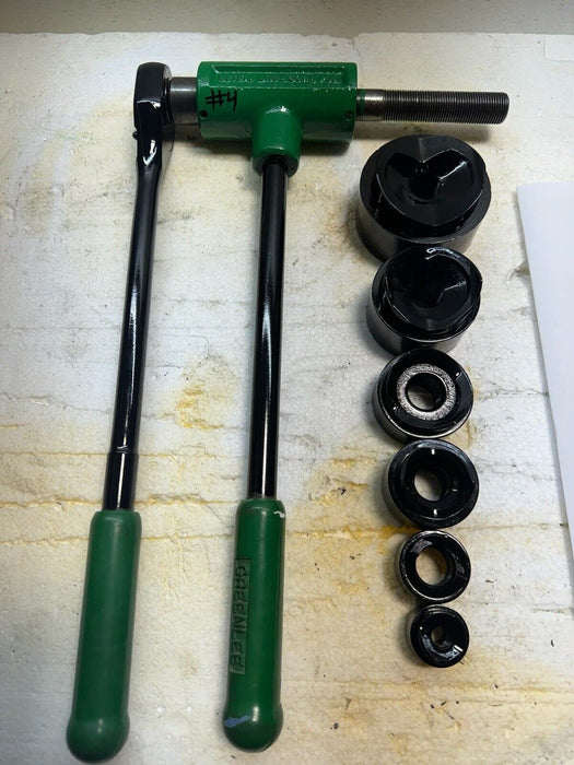 Greenlee Ratcheting Knockout Punch Driver Set 1/2" to 2" Conduit 1806 et