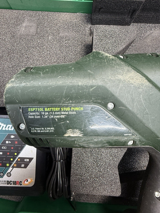 Greenlee ESP710L11 1-11/32 Cordless Structural Punch Kit 18V Li-Ion Stud Punch