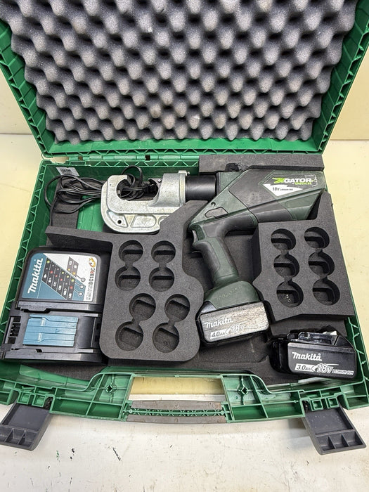 Greenlee Gator EK1240LX 12 Ton Cordless Battery Hydraulic Crimper w/ Batteries