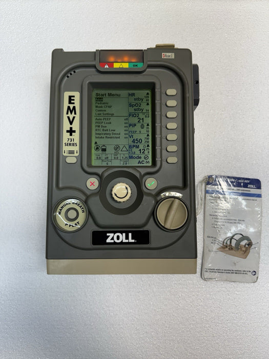 2019 Zoll Impact 731 EMV+ PATIENT MONITOR Uni-Vent Ventilator NEW BATT .01 HR